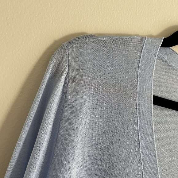 Martha Stewart Collection Women M Light Blue Sheer V-Neck Button Up Cardigan - Picture 5 of 10